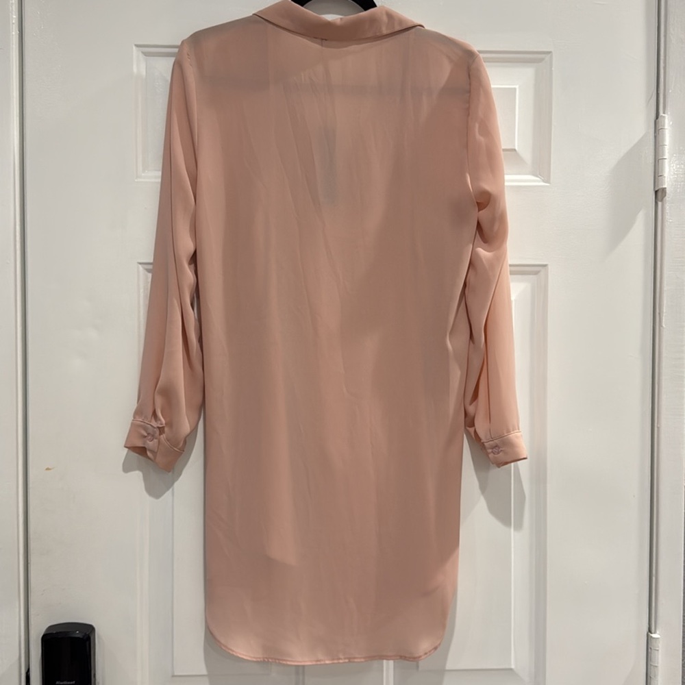 Krisa Drape Button Front Mini Dress in Blush Size Small - Picture 9 of 11